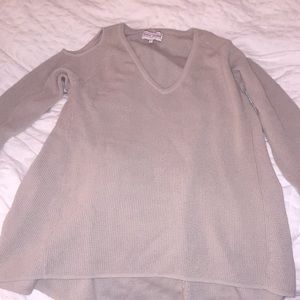 Tan open shoulder sweater